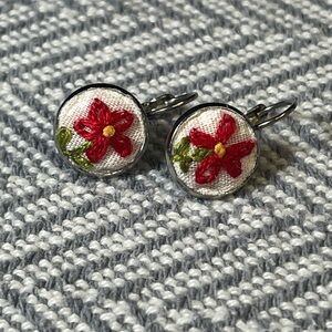 9. Floral Embroidered Earrings